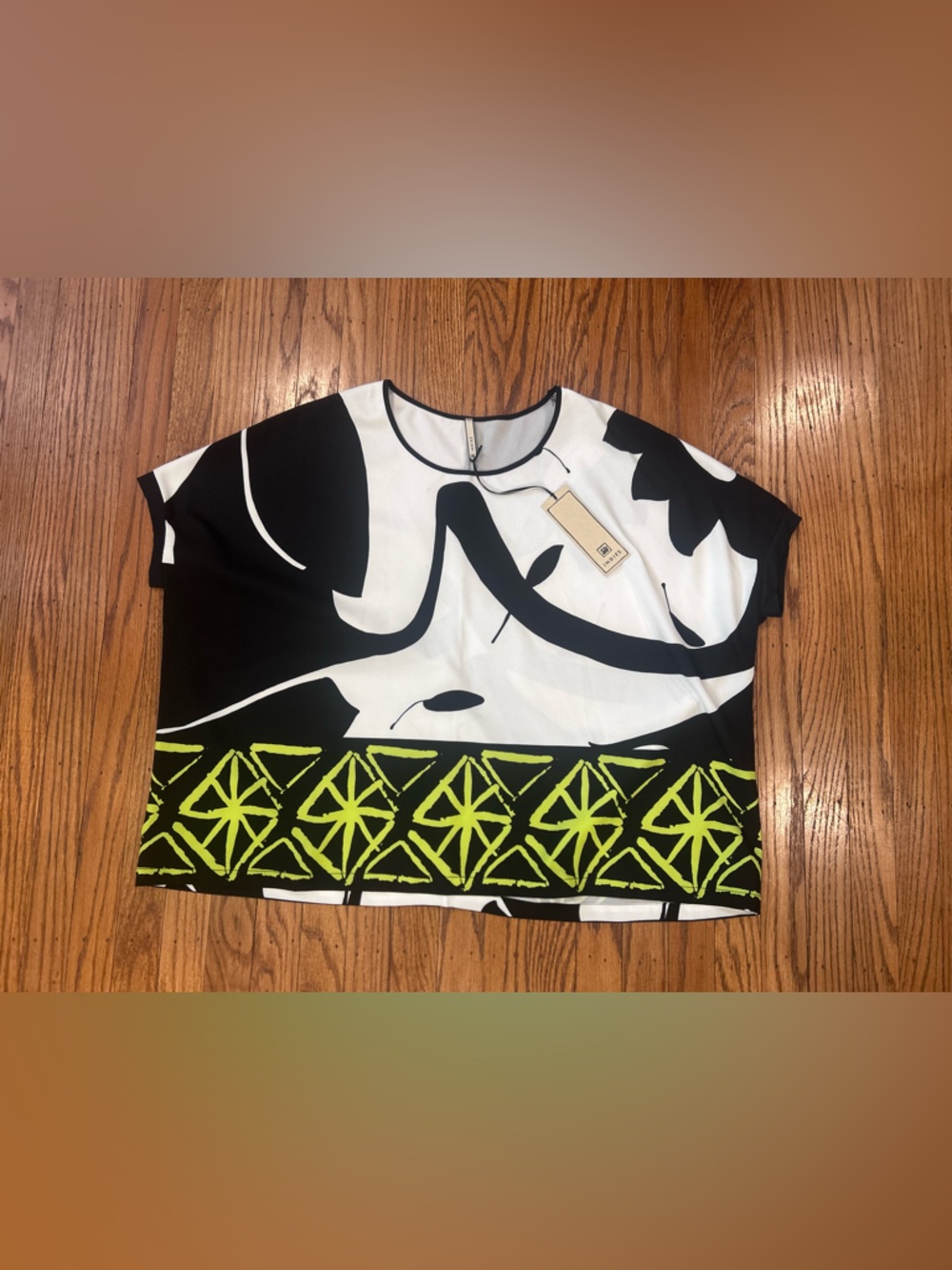 Indies abstract blouse top - size XL